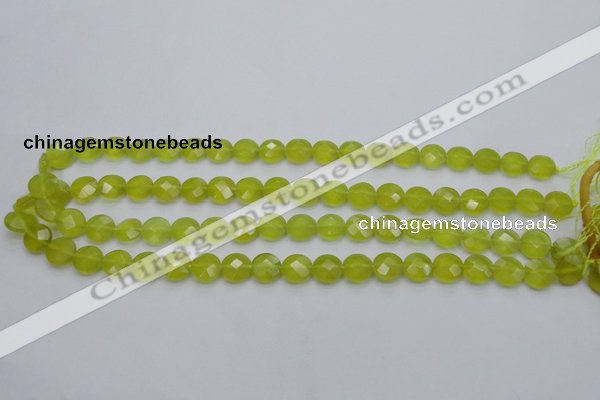 CKA265 15.5 inches 10mm faceted coin Korean jade gemstone beads