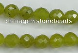 CKA27 15.5 inches 10mm faceted round Korean jade gemstone beads