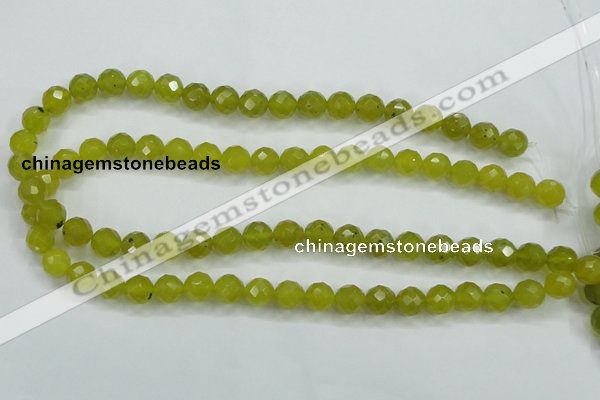 CKA27 15.5 inches 10mm faceted round Korean jade gemstone beads