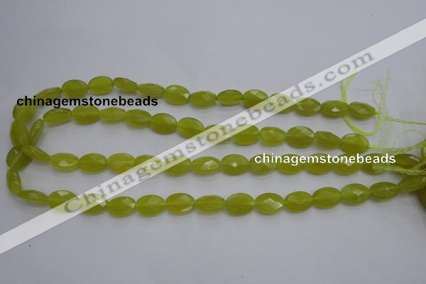 CKA270 15.5 inches 10*14mm faceted oval Korean jade gemstone beads