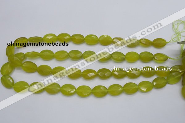 CKA271 15.5 inches 12*16mm faceted oval Korean jade gemstone beads