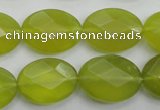 CKA272 15.5 inches 15*20mm faceted oval Korean jade gemstone beads