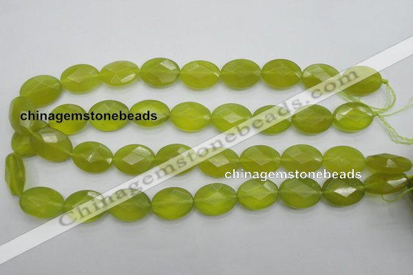 CKA272 15.5 inches 15*20mm faceted oval Korean jade gemstone beads