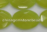 CKA273 15.5 inches 22*30mm faceted oval Korean jade gemstone beads