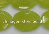 CKA273 15.5 inches 22*30mm faceted oval Korean jade gemstone beads