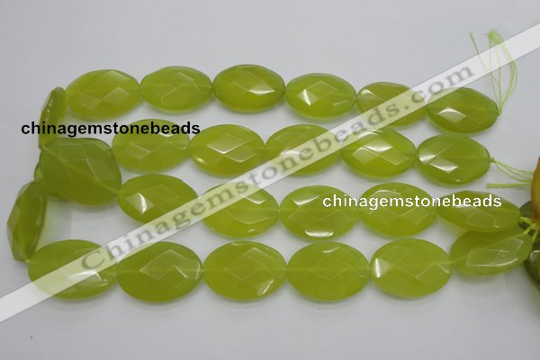 CKA273 15.5 inches 22*30mm faceted oval Korean jade gemstone beads