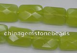 CKA281 15.5 inches 13*18mm faceted rectangle Korean jade gemstone beads