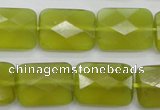 CKA282 15.5 inches 15*20mm faceted rectangle Korean jade gemstone beads