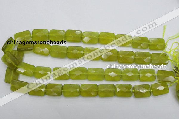 CKA282 15.5 inches 15*20mm faceted rectangle Korean jade gemstone beads