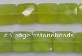 CKA286 15.5 inches 14*14mm faceted square Korean jade gemstone beads