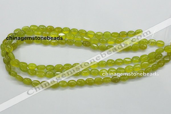 CKA31 15.5 inches 8*10mm oval Korean jade gemstone beads