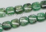 CKC105 16 inches 10*10mm square natural green kyanite beads wholesale