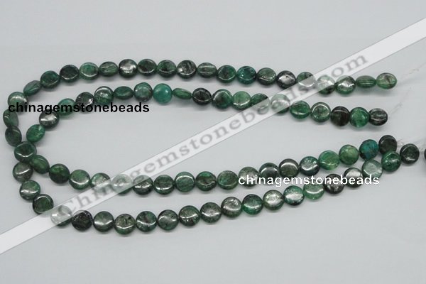 CKC107 16 inches 10mm flat round natural green kyanite beads wholesale