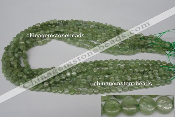 CKC251 15.5 inches 6mm flat round natural green kyanite beads