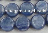 CKC512 15.5 inches 10mm flat round natural Brazilian kyanite beads