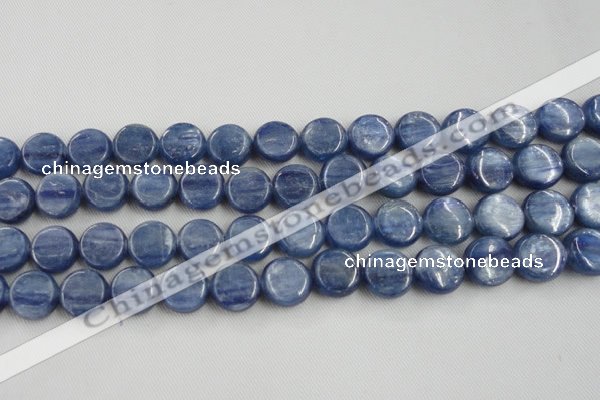 CKC512 15.5 inches 10mm flat round natural Brazilian kyanite beads