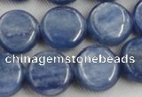 CKC513 15.5 inches 12mm flat round natural Brazilian kyanite beads