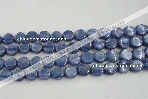 CKC513 15.5 inches 12mm flat round natural Brazilian kyanite beads