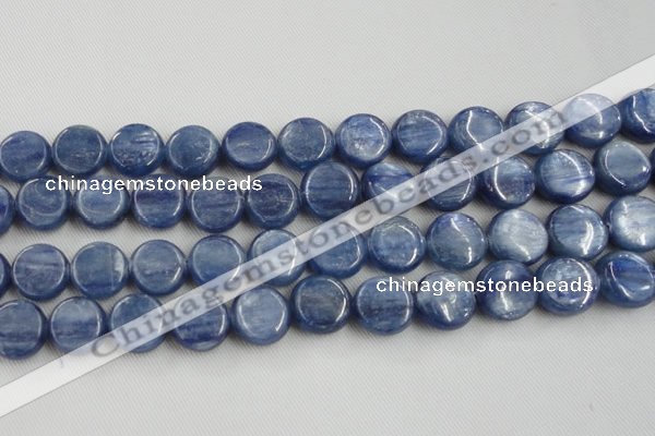 CKC514 15.5 inches 14mm flat round natural Brazilian kyanite beads