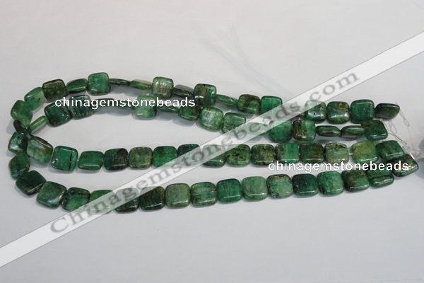 CKC62 15.5 inches 12*12mm square natural green kyanite beads