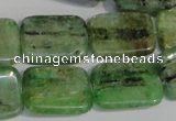 CKC68 15.5 inches 15*20mm rectangle natural green kyanite beads