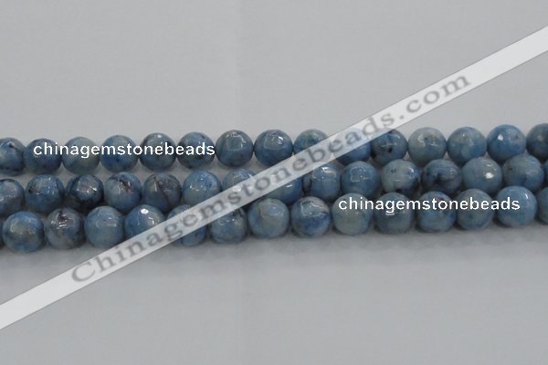 CKC705 15.5 inches 14mm faceted round imitation blue kyanite beads