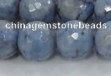 CKC707 15.5 inches 18mm faceted round imitation blue kyanite beads