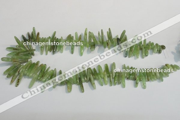 CKC71 15.5 inches 4*10mm – 6*35mm branch natural green kyanite beads