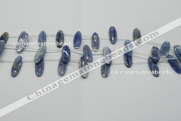 CKC76 Top drilled 10*30mm oval natural kyanite gemstone beads
