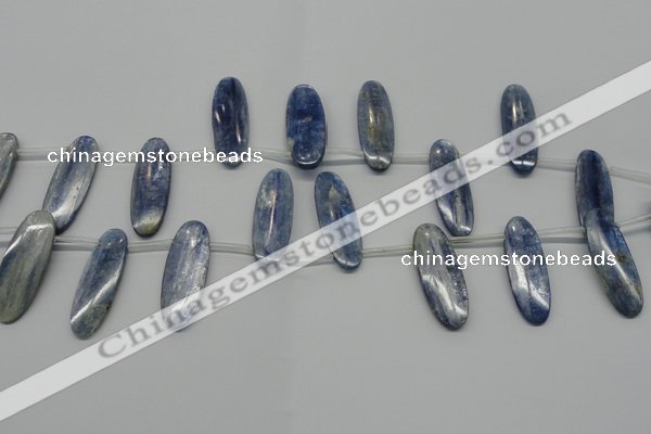 CKC77 Top drilled 12*35mm oval natural kyanite gemstone beads