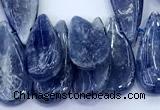 CKC822 15 inches 8*20mm - 10*30mm flat teardrop blue kyanite beads