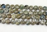 CKJ486 15.5 inches 10mm flat round natural k2 jasper beads