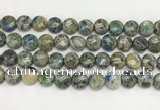 CKJ489 15.5 inches 10mm flat round natural k2 jasper beads