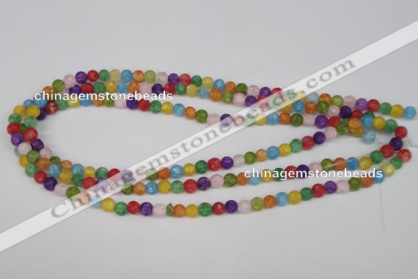 CKQ02 15.5 inches 6mm round matte dyed crackle quartz beads