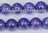 CKQ104 15.5 inches 12mm round AB-color dyed crackle quartz beads