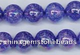 CKQ105 15.5 inches 14mm round AB-color dyed crackle quartz beads