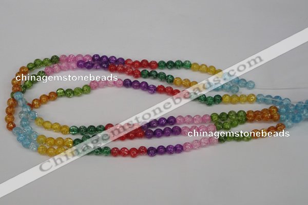 CKQ11 15.5 inches 6mm round dyed crackle quartz beads wholesale