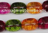 CKQ113 15.5 inches 14*18mm drum dyed crackle quartz beads