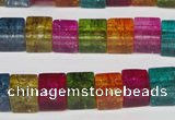 CKQ115 15.5 inches 8*8mm cube dyed crackle quartz beads