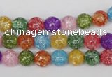 CKQ12 15.5 inches 8mm round dyed crackle quartz beads wholesale