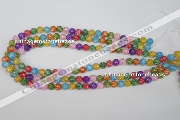 CKQ12 15.5 inches 8mm round dyed crackle quartz beads wholesale