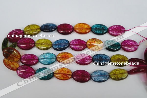 CKQ122 15.5 inches 20*30mm oval dyed crackle quartz beads