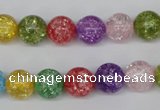 CKQ14 15.5 inches 10mm round dyed crackle quartz beads wholesale