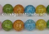 CKQ15 15.5 inches 12mm round dyed crackle quartz beads wholesale