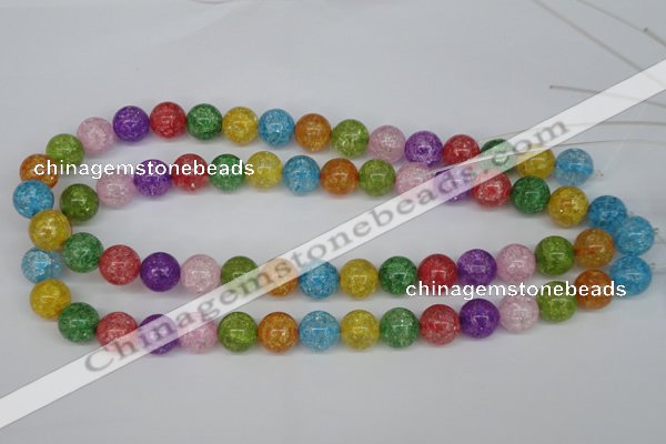 CKQ15 15.5 inches 12mm round dyed crackle quartz beads wholesale