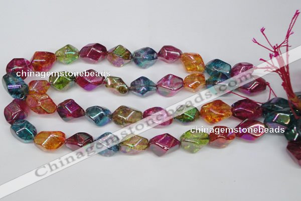 CKQ150 15.5 inches 15*20mm twisted rice AB-color crackle quartz beads
