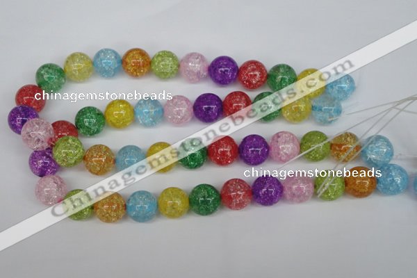 CKQ17 15.5 inches 16mm round dyed crackle quartz beads wholesale