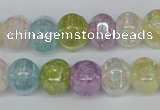 CKQ170 15.5 inches 10*13mm pumpkin AB-color crackle quartz beads