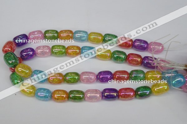 CKQ172 15.5 inches 13*18mm drum AB-color crackle quartz beads