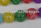 CKQ18 15.5 inches 18mm round dyed crackle quartz beads wholesale